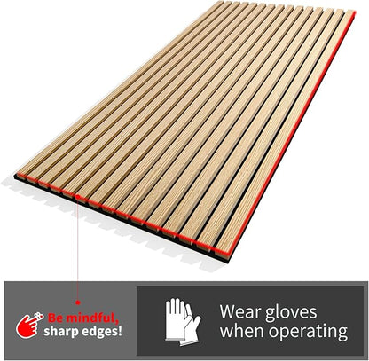 Art3d 4 Wood Slat Acoustic Panels for Wall and Ceiling - 3D Fluted Sound Absorbing Panel with Wood Finish - Brushed Silver