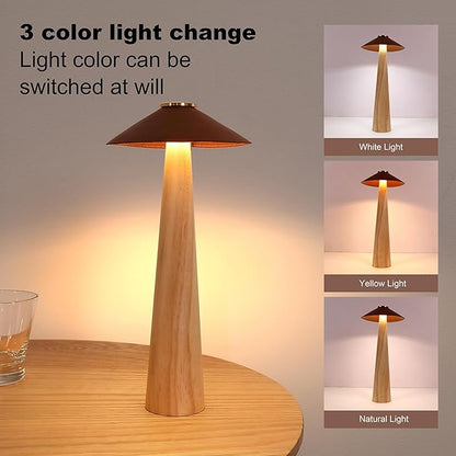 Battery Operated LED Table Lamps, 2000mAh Cordless Desk Lamp with 3 Level Brightness Touch Control Night Light for Nursery,Bedroom,Dining Room(Natural)