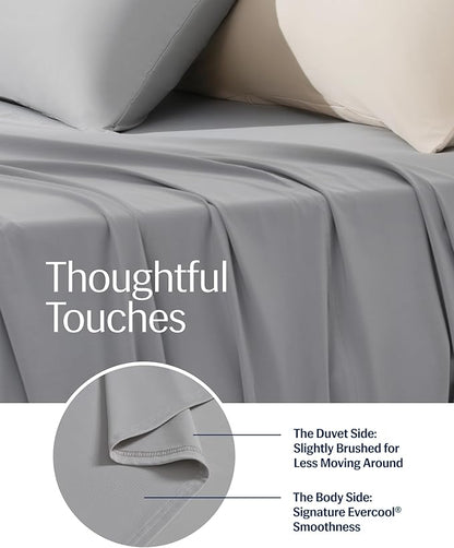 REST® Evercool®+ Top Sheet, Full/Queen Size, Light Gray, 93"X108" (1 Flat Sheet only)