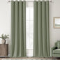 ChrisDowa 100% Blackout sage Solid Curtains 102 Inches Long 2 Panels for Bedroom Living Room,Farmhouse Room Darkening Thermal Insulated Soundproof Grommet Top Window Treatment Drapes,52x102