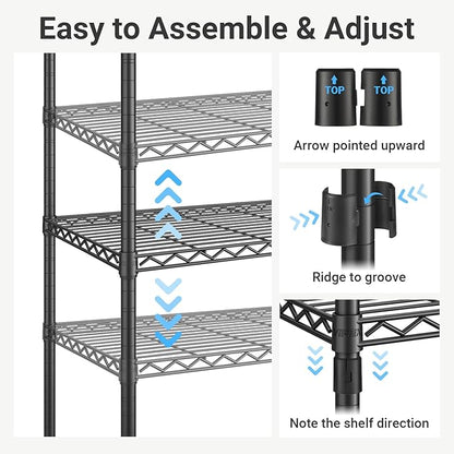 VIPEK V20 Wire Garment Rack Heavy Duty Clothes Rack, Metal Clothing Rack with 6 Shelves, 3 Hang Rods & 4 Fabric Drawers, Compact Freestanding Closet Wardrobe, 56.7" L x 14.6" W x 70.9" H, White