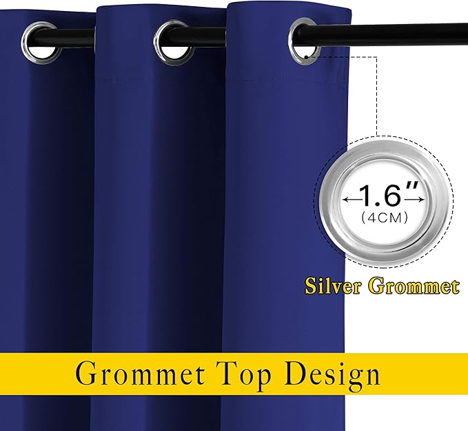 NICETOWN Blackout Window Curtains 72" L - Grommet Top Room Darkening Thermal Insulated Vertical Window Drapes Modern for Flat/Apartment (2 Panels, 46 x 72 Inch, Navy Blue)