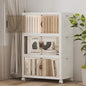 Extra Large Stackable Storage Bins with Lids & Wheels, Foldable Plastic Storage Bins (White, 19.7"×12.4"×33.4")