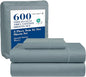 LANE LINEN 600 Thread Count 100% Cotton Sheets Twin XL Size - Machine wash Fully Elasticized Twin XL Size Sheets Set, Soft & Comfy Sateen Weave Bedding Sheets & Pillowcases Sets - French Blue