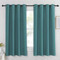 NICETOWN Blackout Short Curtain for Small Window - (Sea Teal Color) Home Decor Window Treatment Drape Modern Design Drapery for Kitchen Room, 52Wx63L,1 Panel