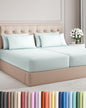 Split King 7 Piece Sheet Set - Cooling & Breathable - Hotel Luxury Bedding, Includes Fitted Sheets for Women, Men, Kids & Teens - 1 Flat, 2 Fitted Sheets, 4 Pillowcases with Deep Pockets - Ice Blue