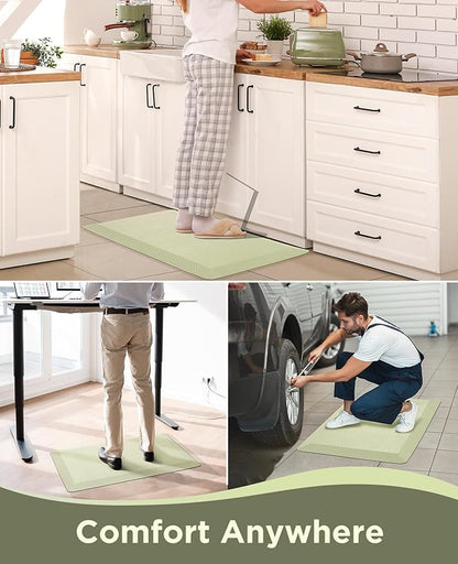 Ophanie Kitchen mats for Floor, 3/4 inch Thick, Kitchen Rugs, 20''x39'' Anti Fatigue Standing Cushioned Mat, Waterproof,Comfort Ergonomic mat for Office, Home, Sink, Sage Green Non-Slip Bottom