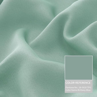 BGment Frosty Green Blackout Curtains 95 Inches Long 2 Panels Set for Living Room, Thermal Insulated 100% Light Blocking Curtains & Drapes, Grommet Soundproof Curtains for Bedroom Window, Each 52 Wide