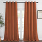 NICETOWN Blackout Window Curtain 90 inch Length - Room Darkening Thermal Insulated Grommet Large Window Treatment Light Blocking for Bedroom/Doorway (Burnt Orange, 1 Panel, W52 x L90)
