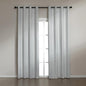 Amazon Basics Faux Linen Blackout Curtains for Bedroom and Living Room, 2-Piece Set with Grommets, 42" W x 95" L, White
