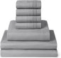Mellanni Split King Sheet Set - 7-Piece Iconic Collection Bedding, (Including 4 Pillowcases), 16-Inch Deep Pocket, Easy Care, Extra Soft, Cooling Sheets, Brushed Microfiber - Light Gray