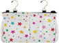 Bedside Caddy Hanging Bunk Bed Caddy Bed Organizer Hanging Pocket with 2 Hooks Bedside Storage Organizer Pocket Bag Holder Small Colorful Stars and Dots