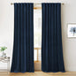RYB HOME Blue Velvet Curtains 94 inches, Back Tab Soft Fabric Room Darkening Thermal Insulated Luxurious Home Decor Curtains for Living Room Bedroom, W 52" x L 94", 2 Panels Set
