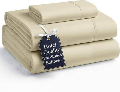 Casa Platino Twin XL Sheets, Pre-Washed Ultra Soft Twin XL Sheet, Breathable Cooling Sheets Twin XL Size Bed Set, 100% Brushed Microfiber Sheet Set, Twin XL Deep Pocket Sheet Sets - Linen