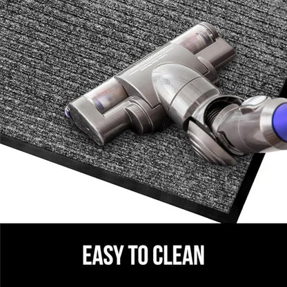 GORILLA GRIP Waterproof Traffic Guard Door Mat, 2 Pack Heavy Duty Entryway Mats, Strong Rubber Back Commercial Rugs for Office Hallway, Garage Floor and Home, Low Profile Carpet, 35x23, Light Gray