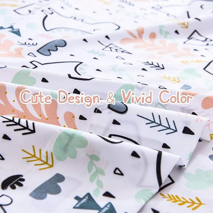 JSD Unicorn Tree Kids Sheet Set Twin Size, 3 Piece Printed Microfiber Bed Sheets Deep Pocket