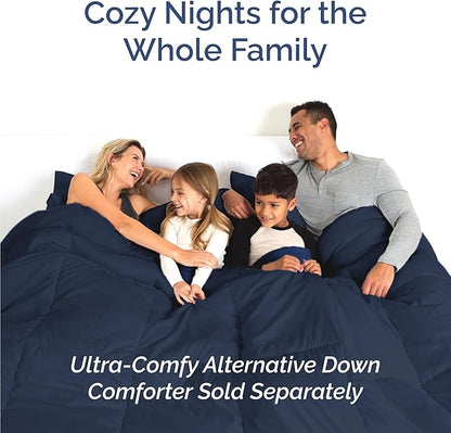 Twin 4 Piece Sheet Set - Cooling, Comfy & Breathable - Hotel Luxury Bedding, Includes Fitted Sheet for Women, Men, Kids & Teens - 1 Flat, 1 Fitted Sheet, 2 Pillowcases with Deep Pockets - Navy Blue