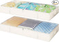2-Pack Under Bed Storage, 6 Inches Tall Closet Organizers and Storage Bins with Sturdy Sidewalls/Bottom/4 Handles, Beige