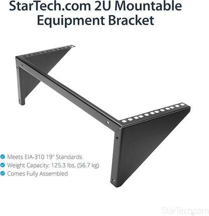 StarTech.com 4U Wall Mount Patch Panel Bracket - 19 inch Steel Vertical Mounting Rack for Network and Data Equipment, TAA (RK419WALLV)