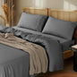 LBRO2M 100% Cotton Sheets Set Deep Pocket 24", 1000 Thread Count Queen Size 4 Piece Bed Sheet Sets Soft Comfortable Bedding All Season (Queen, Dark Gray)