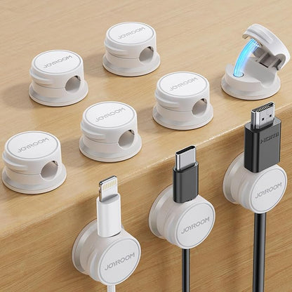 9 Pack Cable Management Cord Holder, JOYROOM Magnetic Cable Clips Adhesive Wire Hider, Cord Organizer for Desk Bedside Nightstand Table Desktop USB Wall Car Office Workspace Accessories