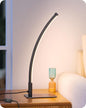 EDISHINE Curved LED Table Lamp, Modern Bedside Lamp with 3 Color Temperature & Stepless Dimming, Aluminum & Iron, Nightstand Lamp for Bedroom, Living Room, Black