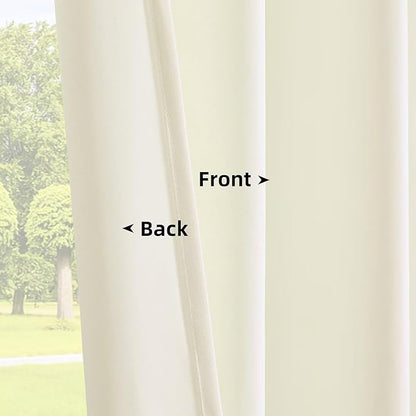 Joydeco White Velvet Curtains 120 inch Length 2 Panels, Luxury Blackout Rod Pocket Thermal Insulated Window Curtains, Super Soft Room Darkening Drapes for Living Dining Room Bedroom,W52 x L120 inches