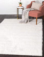 Unique Loom Solid Shag Collection Area Rug (6' 1" x 9' Rectangle, Snow White)