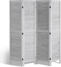 VEVOR Wood Room Divider, 4 Panel Folding Privacy Screen, 66.9 Inches Tall Indoor Wooden Partition, Portable Decoration Screen, for Room Separation, Home, Office, Restaurant & Bedroom (Light Grey)