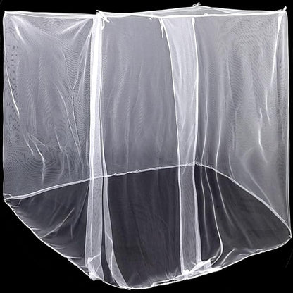 4 Corners Mosquito Net for Mosquiteros para Camas Bed Canopies Netting Bed Drapes Rectangular Mosquito Mesh for Camping Home Outdoor Travel(White,L87 X W79 X H79 Inch,1 Opening)