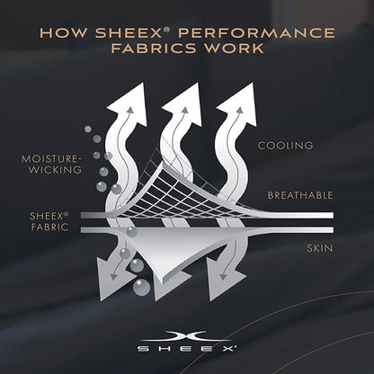SHEEX - Original Performance Sheets Set (Twin/Twin XL) Bright White - Cooling Sheets - Moisture Wicking - 1 Flat Cooling Sheet, 1 Fitted Cooling Sheet, 1 Pillow Cover - Wrinkle Free - Sleep Aid