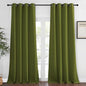 NICETOWN Blackout Curtains 120 inch Length for Sliding Glass Door, Grommet Thermal Insulated Room Darkening Sound Reducing Drapes for Room Divider, 1 Panel, W52 x L120, Olive Green