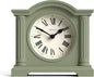 JONES CLOCKS® Kensington Mantel Clock | Classic Arch top Clock | Sage Green | Stylish & Contemporary | Ideal for Desk, Mantelpiece, Bookshelf or Bedside