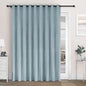 Macochico 100% Blackout Chenille Curtains for Sliding Door Thermal Insulated Noise Reducing Drapery for Living Room Bedroom Hotel, Grommet Curtains with Tieback, Light Blue, 120" Wx96 L 1 Panel