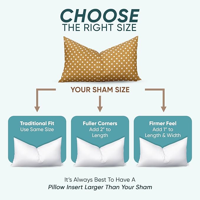Pillowflex Synthetic Down Pillow Insert - 22x38 Down Alternative Pillow, Ultra Soft Oversized King Bed Sleeping Pillow, Large Rectangle Sham - 1 Decorative Pillow Form