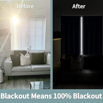 BGment Full Blackout Curtains for Bedroom 63 Inch Length 2 Panels Set, 100% Room Darkening Thermal Insulated Soundproof Window Curtains with Rod Pocket, Each Panel 38 Inch Wide, Navy Blue