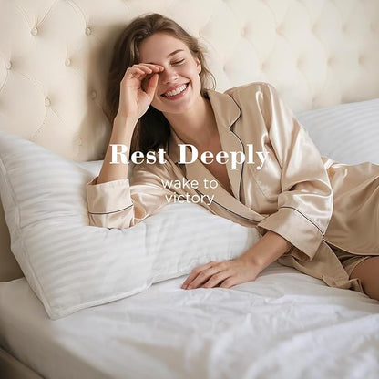 viewstar Bed Pillows Queen Size Set of 2, Hotel Collection, Down Alternative Big Pillow for Back, Stomach or Side Sleepers, Firm