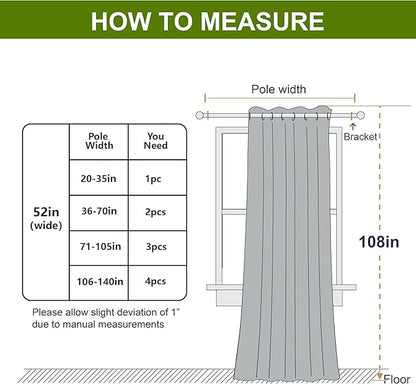 NICETOWN Patio Glass Door Panel - (52 inches Wide x 108 inches Long, Sea Teal, 1 Panel) Blackout Curtain for Bedroom/Living Room, Privacy Panel Drape for Dining Room and Guest Room