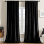 Joydeco Black Velvet Curtains 84 inch Length 2 Panels, Luxury Blackout Rod Pocket Thermal Insulated Window Curtains, Super Soft Room Darkening Drapes for Living Dining Room Bedroom,W52 x L84 inches