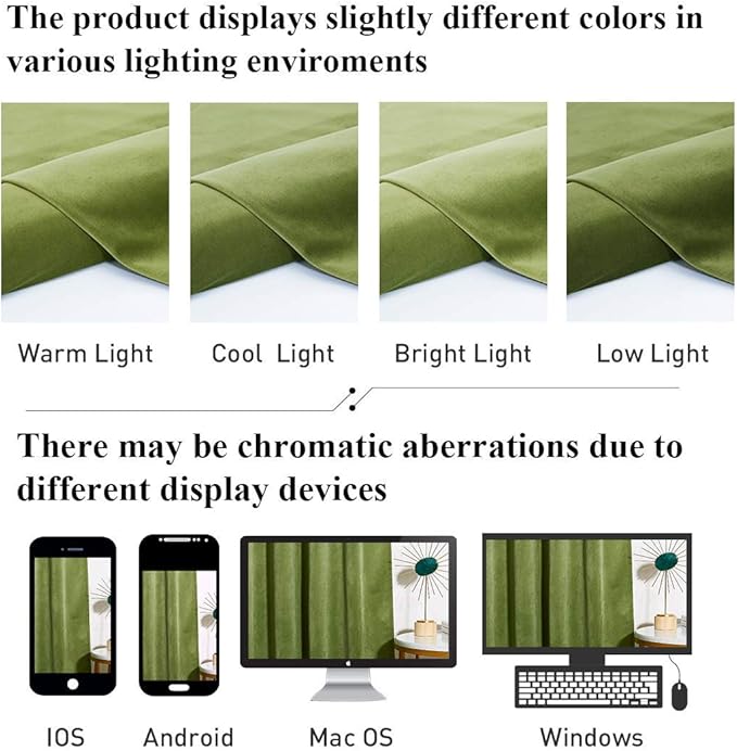 StangH Velvet Drapes Grass Green - Heavy Velvet Blackout Curtain Panels Rod Pocket Winter Warm Curtains Christmas Decorative Draperies for Bedroom/Sliding Door, 52 x 96 inches Long, 2 Panels