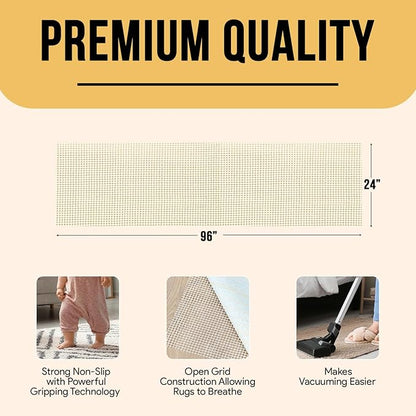 Non Slip Area Rug Gripper 4x6 Feet, Rug Gripper for Hardwood Floors, Laminate, Vinyl, Stone & Tile, Anti Slip Area Rug Pad for Under Rugs