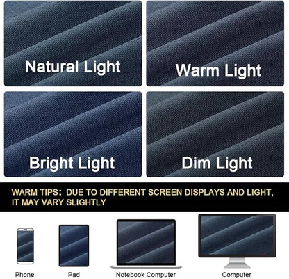 PrinceDeco Linen Blackout Curtains for Bedroom 64 Inches Long 100% Absolutely Blackout Linen Curtains Linen Blend Window Drapes Privacy Window Treatments for Bedroom/Kids Room,Set of 2, Navy,W42 X L64