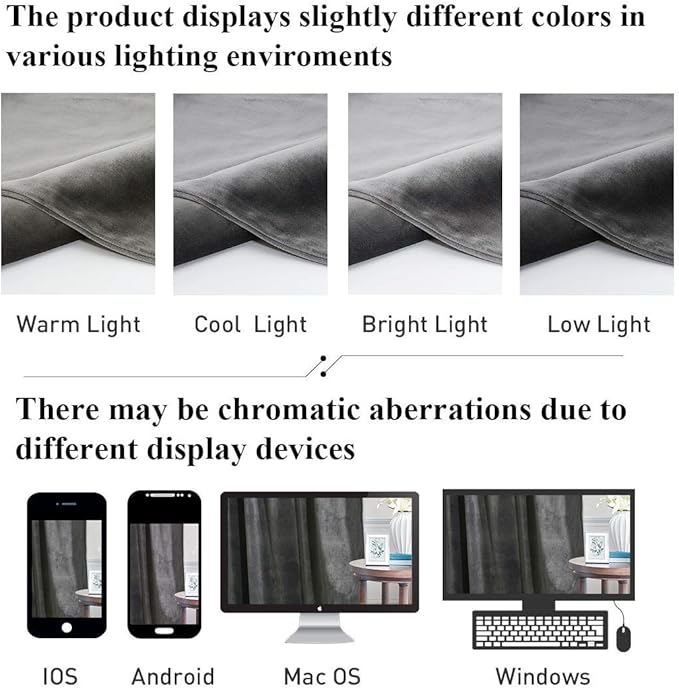 StangH Velvet Curtains 108 inches Long - Heavy-Duty Blackout Velvet Drapes Heat & Chill Resistant Window Panels for Villa/Patio Door, Grey, 52 by 108-inches, 2 Pcs
