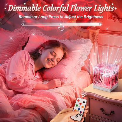 Galaxy Projector for Bedroom,18-Color Solar System Kids Night Light Projector for Bedroom,Remote Night Light for Kids Flower Lamp Tornado lamp Pink Lights,17 Year Old Girl Gift Ideas Purple Room Decor