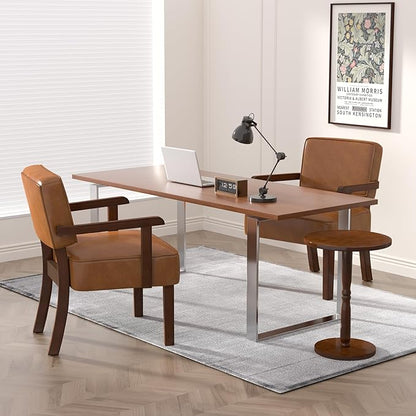 Accent Chair, PU Leather Living Room Chairs Oversize with Soft Seat and Armrests for Living Room Dinning Room Bedroom Reading Room Waiting Room