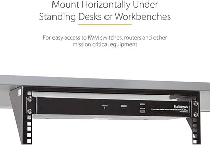 StarTech.com 3U 19" Wall Mount Vertical Rack Bracket, Wall Mount Patch Panel Bracket for Data/AV/IT/Computer Equipment, 3U Rack for Cabinet or Server Room, Supports 150lb (68kg) , TAA (RK319WALLV)