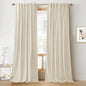 RYB Home Beige Velvet Curtains 96 inches Length - Heavy Duty Back Tab Decorative Window Drapes Privacy Room Darkening Covering for Living Room Playroom, Width 52 x Length 96 inch, Beige, 2 Panels