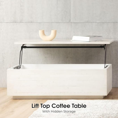 Transformer Table - Solid Wood Extendable Dining Table, Seats 2-12, Extendable Dining Room Table, Space-Saving Furniture, Expandable Dining Furniture (White, Table + Coffee Table)