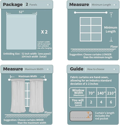 BGment Blackout Curtains for Bedroom 72 Inch Long, Thermal Insulated Full Room Darkening Bedroom Curtains, Heavy Sun Blocking Soundproof Window Curtains with Rod Pocket, 2 Panels, 52 Wide, Cashmere