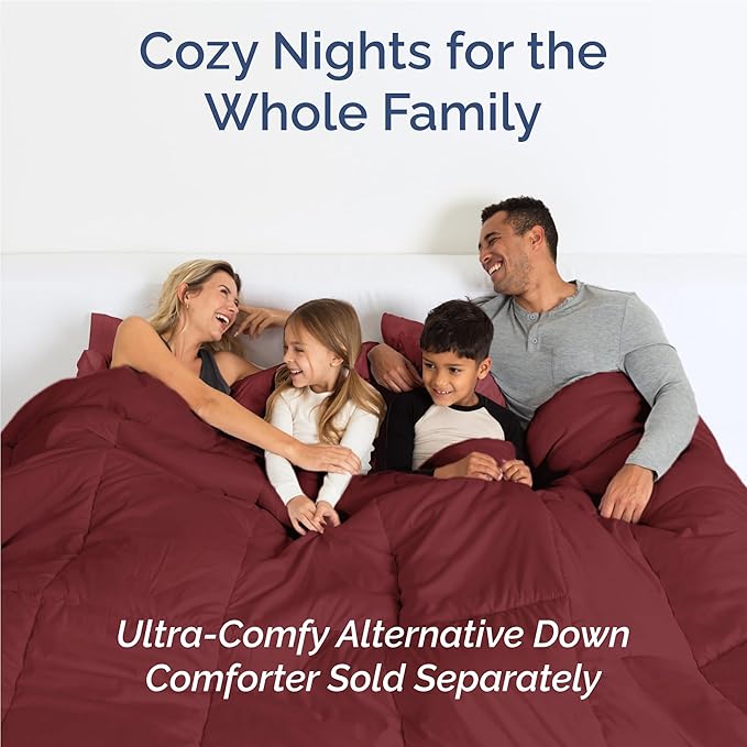 Twin XL 4 Piece Sheet Set - Cooling, Comfy & Breathable - Hotel Luxury Bedding, Includes Fitted Sheet for Women, Men, Kids & Teens - 1 Flat, 1 Fitted Sheet, 2 Pillowcases with Deep Pockets - Burgundy